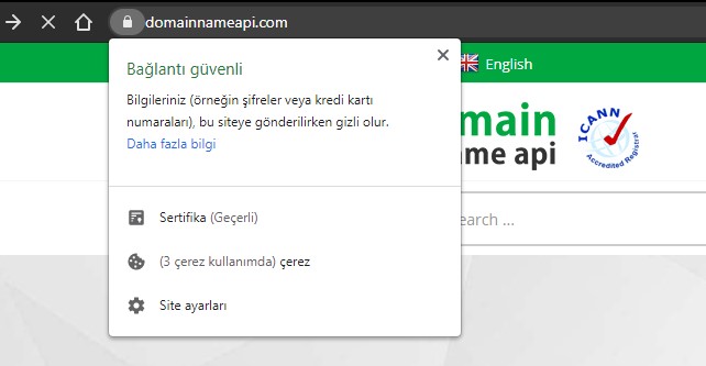 DV SSL Tarayıcıda Görünümü