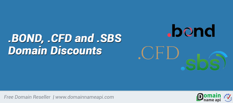 .BOND, .CFD and .SBS Domain Discounts