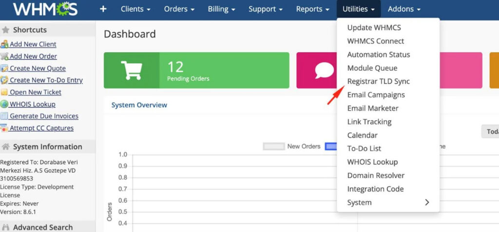 Domain Name API WHMCS Module Pricing
