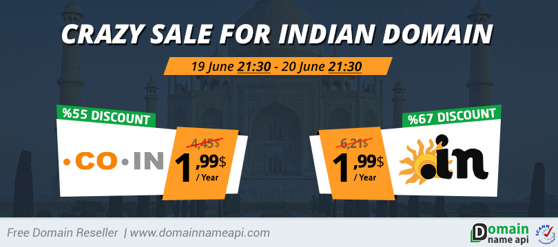 Crazy Sale for Indian Domain