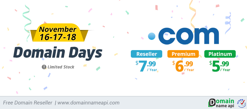 Domain Days! .COM Domain Discounts