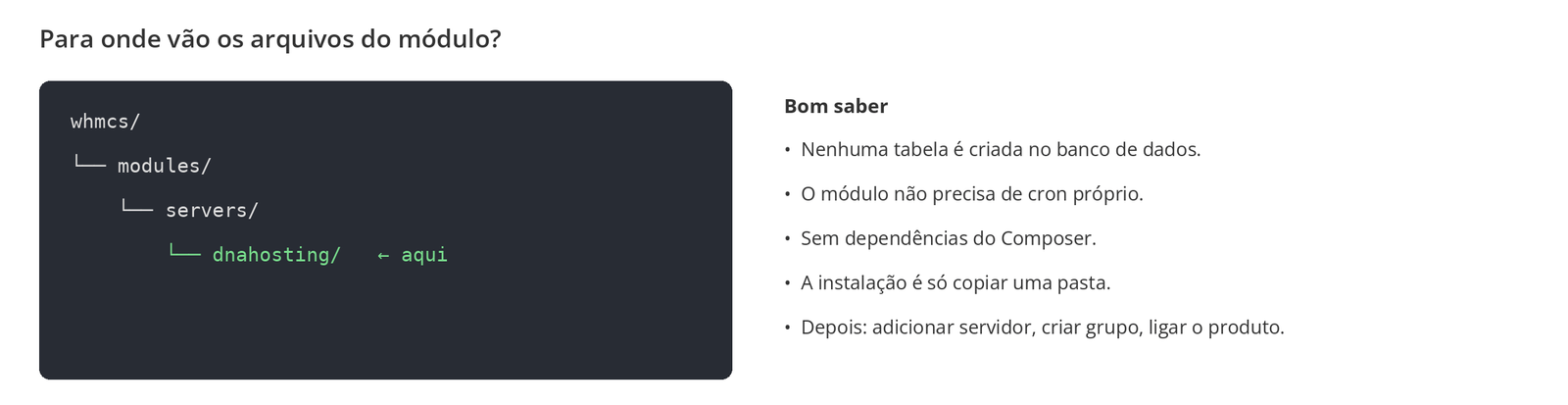 Figura 4 – Onde a pasta dnahosting fica dentro do WHMCS.